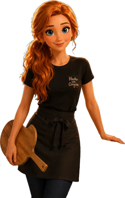 Donna, ElizLab's AI employee, wearing a restaurant apron and holding a pizza board